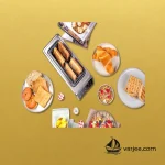 نمای بالای توستر دیجیتال نوتریکوک مدل NCTS401؛ مشاهده ظرفیت اسلات‌ها برای تست انواع نان و وافل